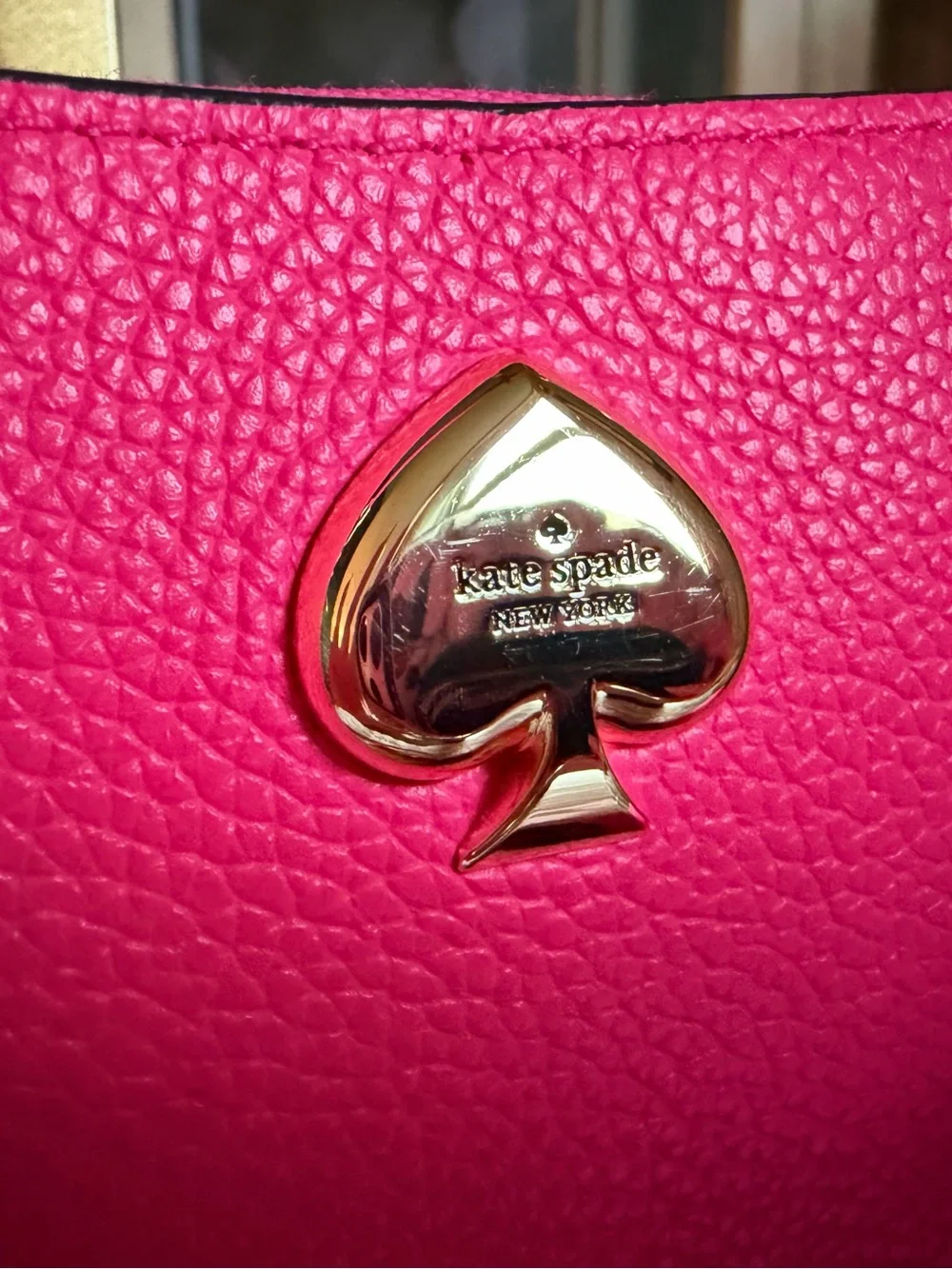 kate spade New York Hot Pink Pebbled Leather Shoulder Bag with Matching Wallet